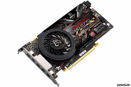 Видеокарта XFX ATI Radeon HD 5770 с одним слотом: 1 Гб DDR5 на борту и возможность работы при частоте 4.8 ГГц