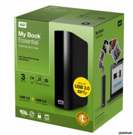 Western Digital My Book Essential - внешний жесткий диск объёмом 3ТБ. Изображение 1